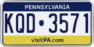 PA license plate KQD3571