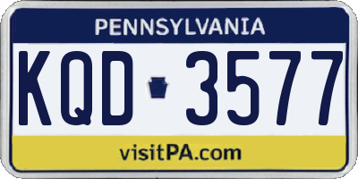 PA license plate KQD3577