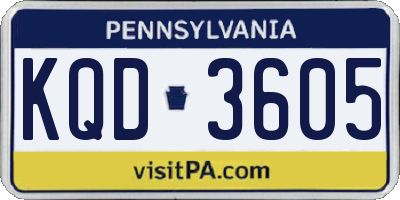 PA license plate KQD3605