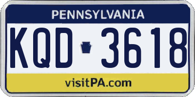PA license plate KQD3618