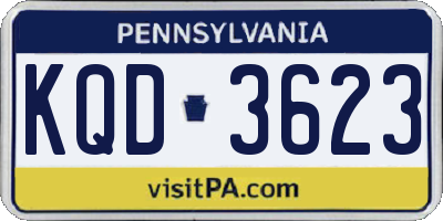 PA license plate KQD3623