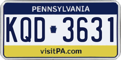 PA license plate KQD3631