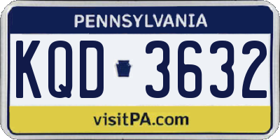 PA license plate KQD3632