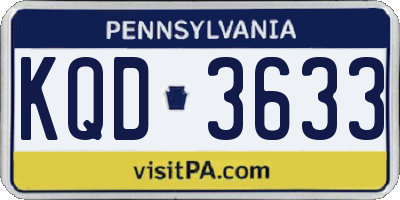 PA license plate KQD3633