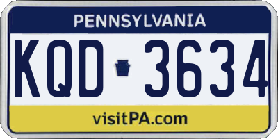 PA license plate KQD3634