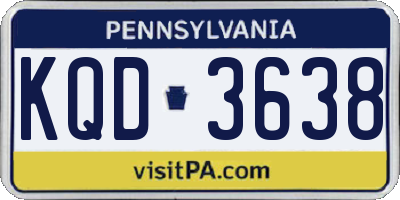 PA license plate KQD3638