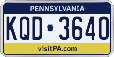 PA license plate KQD3640