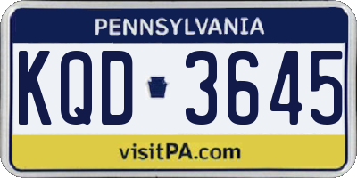 PA license plate KQD3645