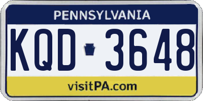 PA license plate KQD3648