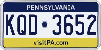 PA license plate KQD3652