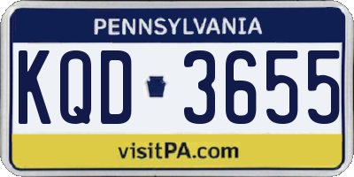 PA license plate KQD3655
