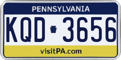PA license plate KQD3656