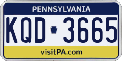 PA license plate KQD3665