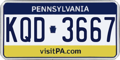 PA license plate KQD3667