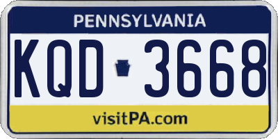PA license plate KQD3668