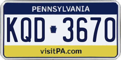 PA license plate KQD3670