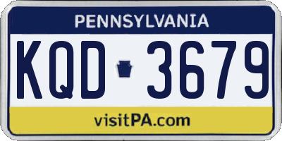 PA license plate KQD3679