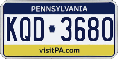 PA license plate KQD3680