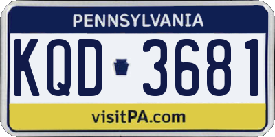 PA license plate KQD3681