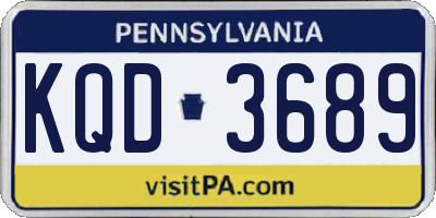 PA license plate KQD3689