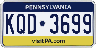 PA license plate KQD3699
