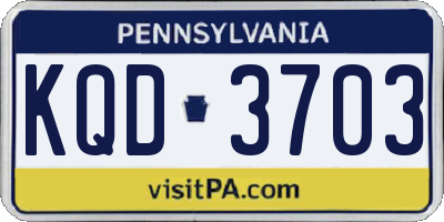 PA license plate KQD3703