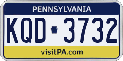 PA license plate KQD3732