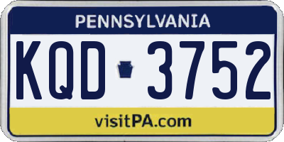 PA license plate KQD3752