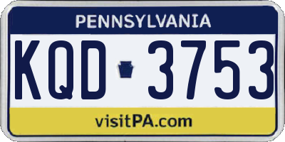 PA license plate KQD3753