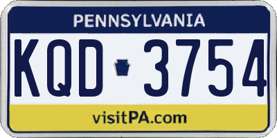 PA license plate KQD3754