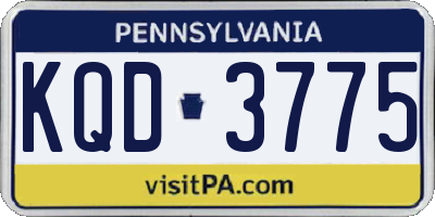 PA license plate KQD3775