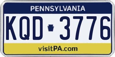 PA license plate KQD3776