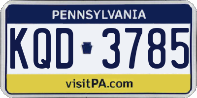 PA license plate KQD3785