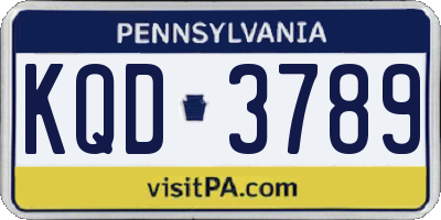PA license plate KQD3789