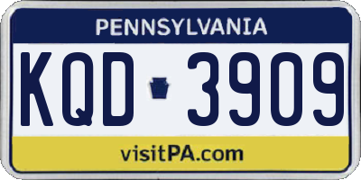 PA license plate KQD3909