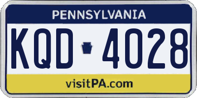 PA license plate KQD4028