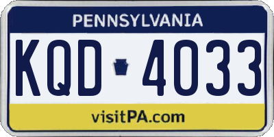 PA license plate KQD4033