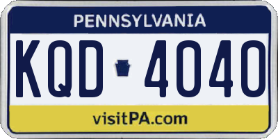 PA license plate KQD4040