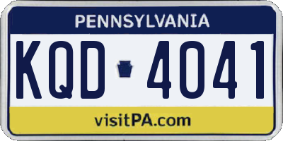 PA license plate KQD4041