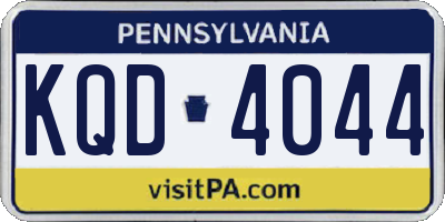 PA license plate KQD4044
