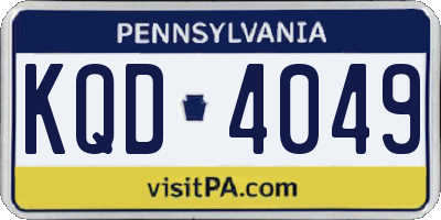 PA license plate KQD4049