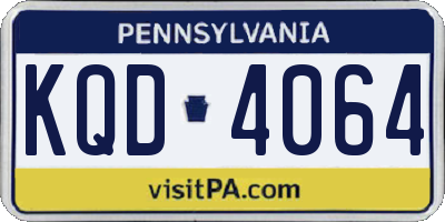 PA license plate KQD4064