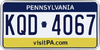 PA license plate KQD4067