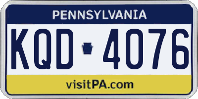PA license plate KQD4076