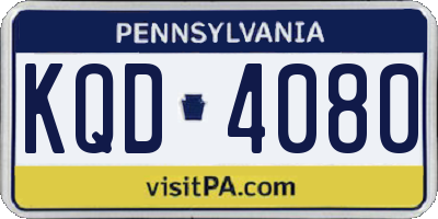 PA license plate KQD4080
