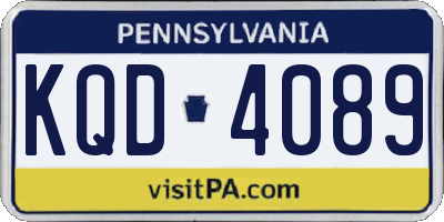 PA license plate KQD4089