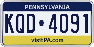PA license plate KQD4091