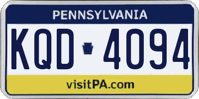 PA license plate KQD4094
