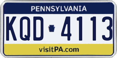 PA license plate KQD4113