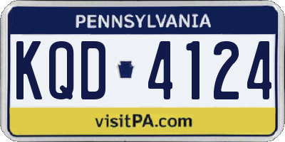 PA license plate KQD4124